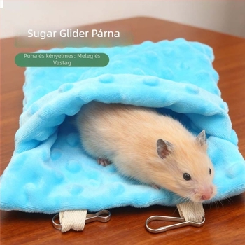 Hamster számára lógatható alvófészek – Bean fleece, őszi-téli, téglalap alakú, melegen tart