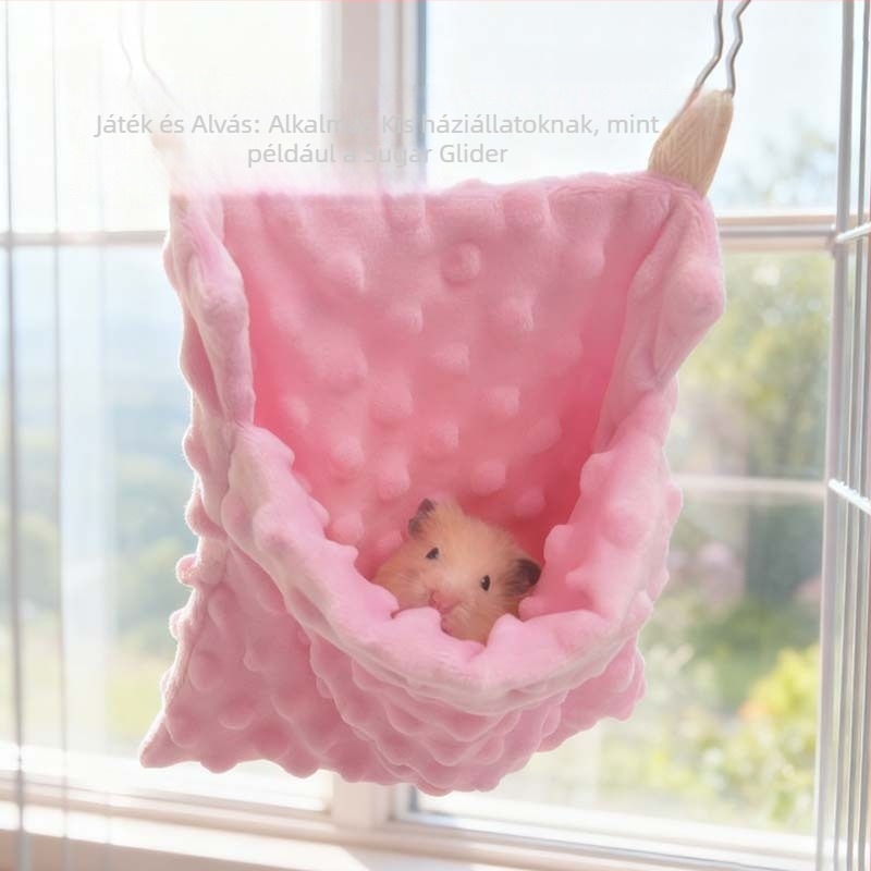 Hamster számára lógatható alvófészek – Bean fleece, őszi-téli, téglalap alakú, melegen tart