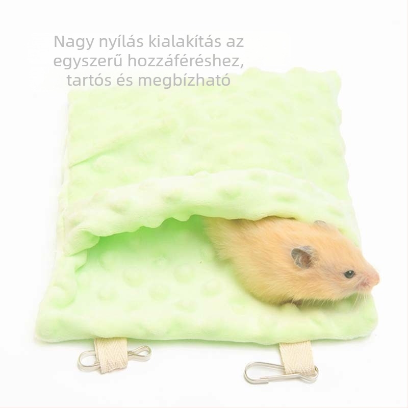 Hamster számára lógatható alvófészek – Bean fleece, őszi-téli, téglalap alakú, melegen tart