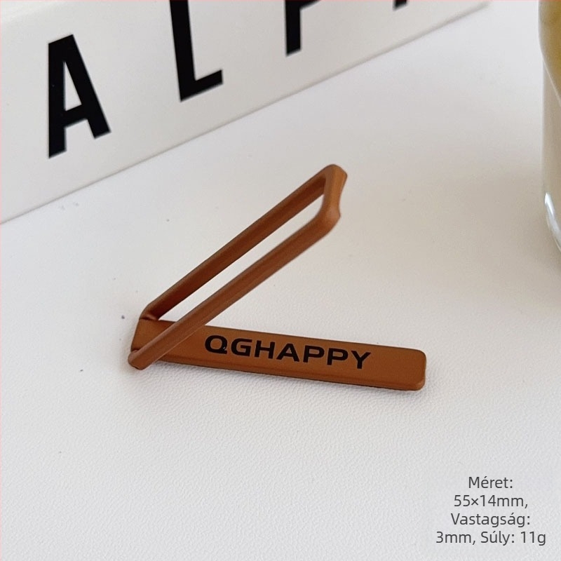 Fém összecsukható hátoldali tartó telefontokhoz — ragasztóval rögzíthető kiegészítő, hordozható, ultra vékony, általános kompatibilitás