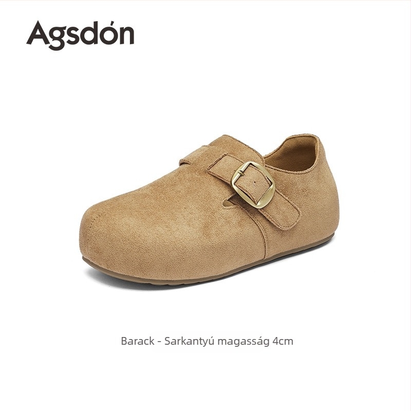 Agsdon Velúr Birkenstock-stílusú téli slip-on női cipő - felső rész: textil, belső: rövid plüss, talp: TPU, talpbetét: velúr, sarokmagasság: közepes 3-5 cm