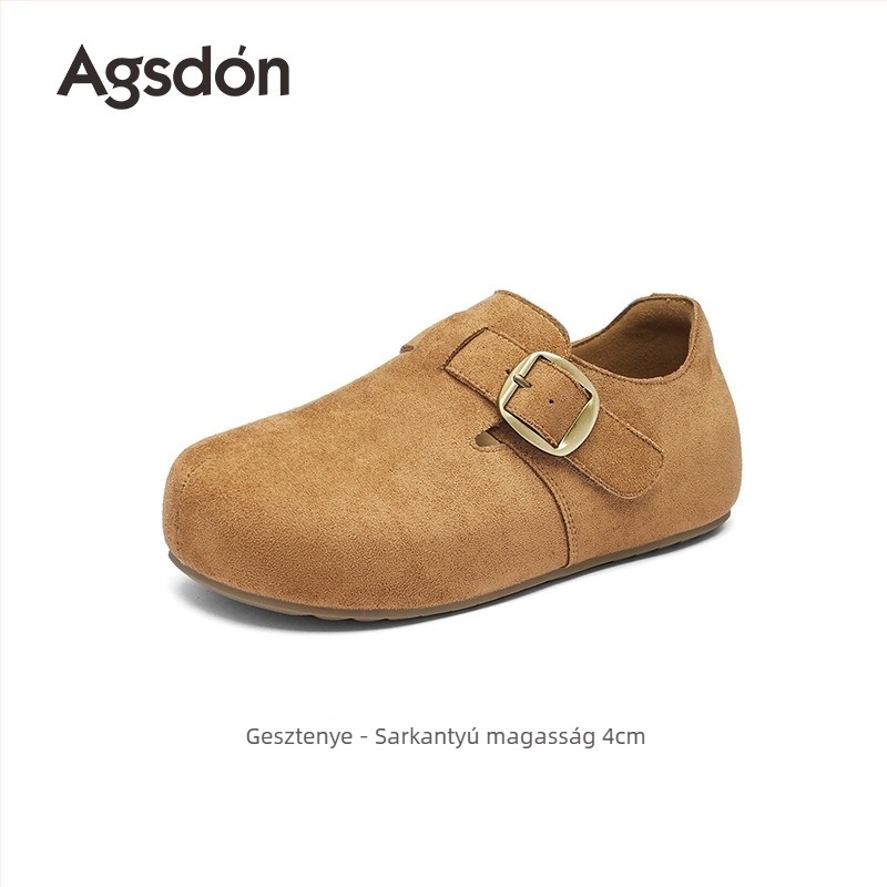 Agsdon Velúr Birkenstock-stílusú téli slip-on női cipő - felső rész: textil, belső: rövid plüss, talp: TPU, talpbetét: velúr, sarokmagasság: közepes 3-5 cm