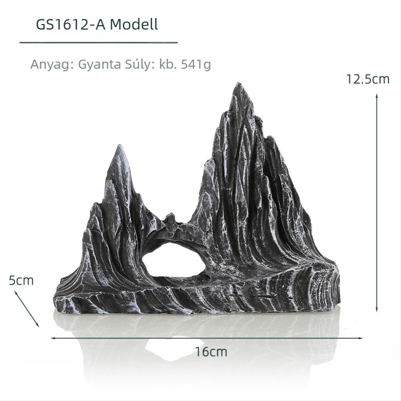 Akvascape mini táj szimulált kővel, gyanta, kb. 541 g, tájdekoráció, márka Fish House