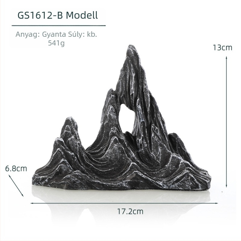 Akvascape mini táj szimulált kővel, gyanta, kb. 541 g, tájdekoráció, márka Fish House