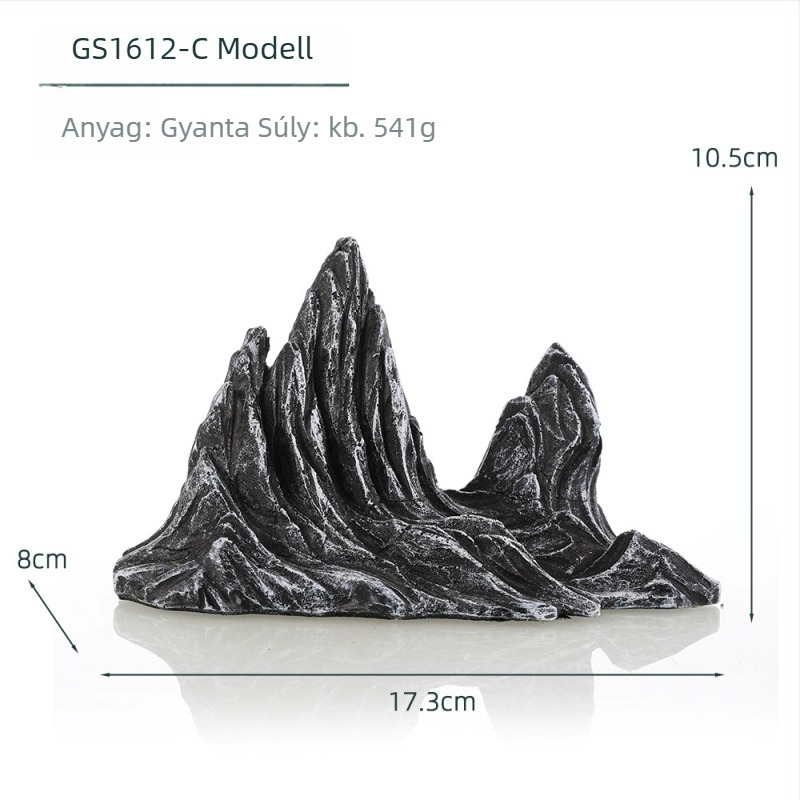 Akvascape mini táj szimulált kővel, gyanta, kb. 541 g, tájdekoráció, márka Fish House