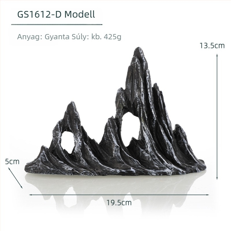 Akvascape mini táj szimulált kővel, gyanta, kb. 541 g, tájdekoráció, márka Fish House