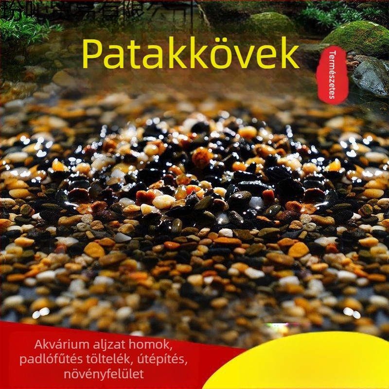 Akvárium aljzatához, patak-stílusú tájkép dekorációhoz, kavicsok teknős-akváriumhoz, előmosott kavicsok