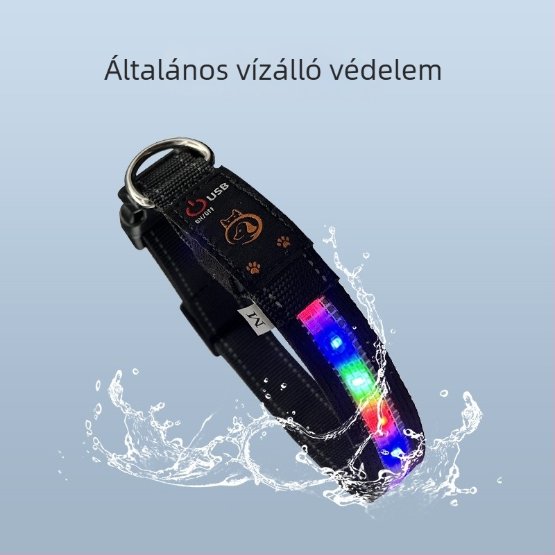 Kutyanyakörv – nylon, csíkos minta, univerzális kompatibilitás