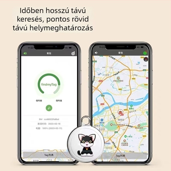 GPS nyomkövető nyakörv kutyáknak és macskáknak - ABS anyag, GPS pontosság 10 m, gombos elem, tömeg 9,7 g