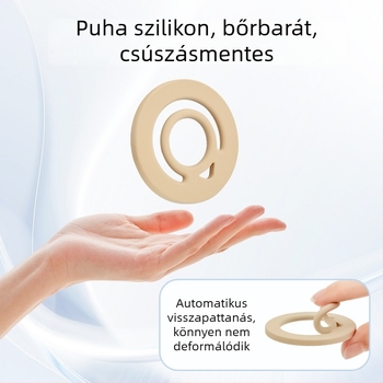 MagSafe mágneses kör gyűrűtartó mobiltelefonhoz folyékony szilikonból – univerzális, testreszabható, Lucky márka