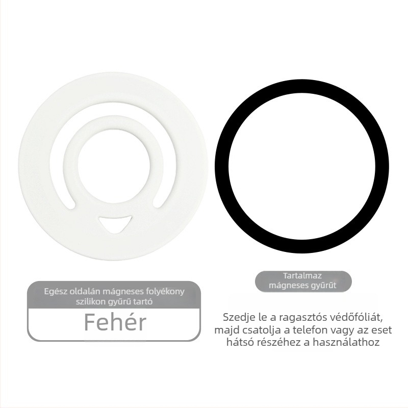 MagSafe mágneses kör gyűrűtartó mobiltelefonhoz folyékony szilikonból – univerzális, testreszabható, Lucky márka