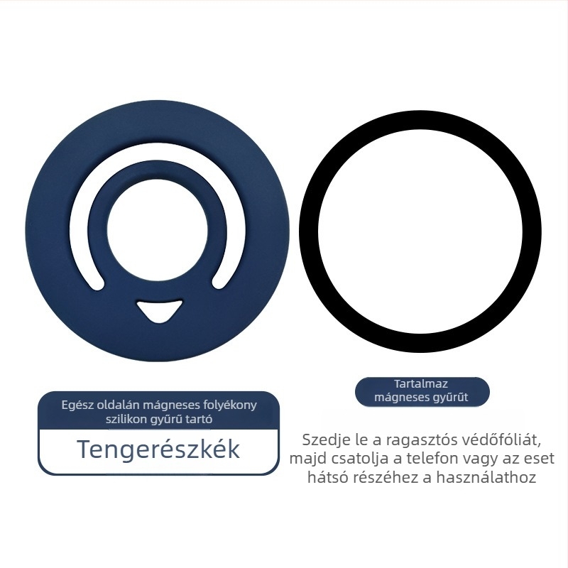 MagSafe mágneses kör gyűrűtartó mobiltelefonhoz folyékony szilikonból – univerzális, testreszabható, Lucky márka