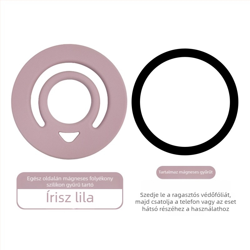 MagSafe mágneses kör gyűrűtartó mobiltelefonhoz folyékony szilikonból – univerzális, testreszabható, Lucky márka