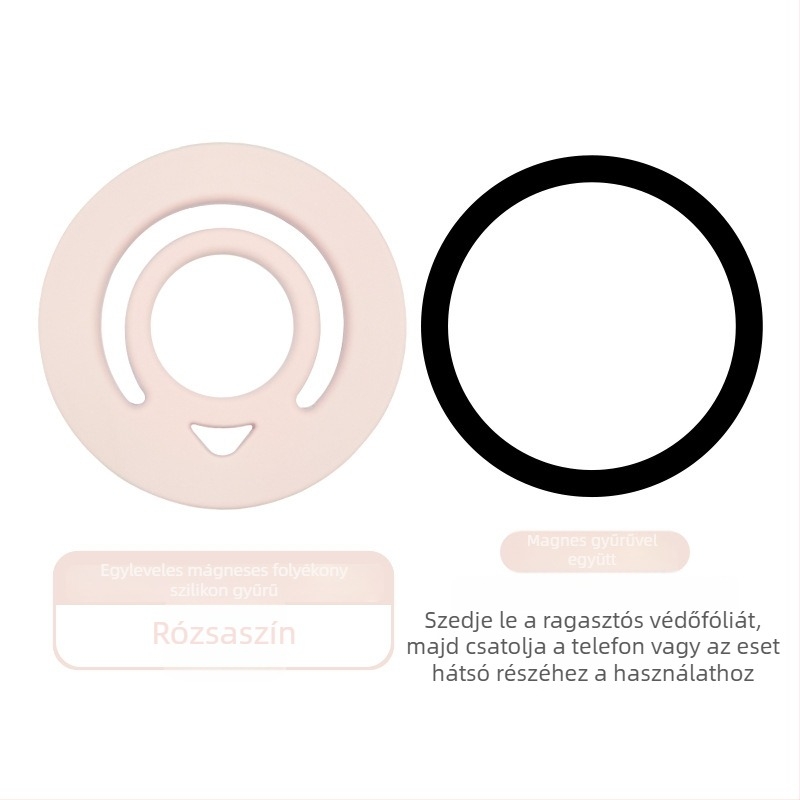 MagSafe mágneses kör gyűrűtartó mobiltelefonhoz folyékony szilikonból – univerzális, testreszabható, Lucky márka