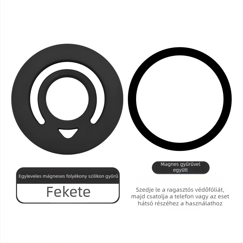 MagSafe mágneses kör gyűrűtartó mobiltelefonhoz folyékony szilikonból – univerzális, testreszabható, Lucky márka