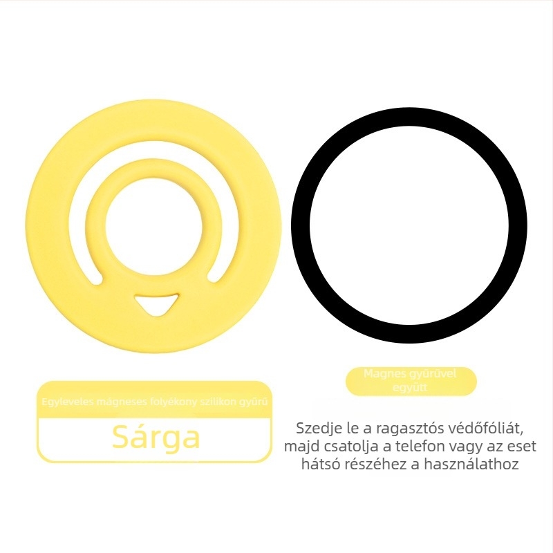 MagSafe mágneses kör gyűrűtartó mobiltelefonhoz folyékony szilikonból – univerzális, testreszabható, Lucky márka
