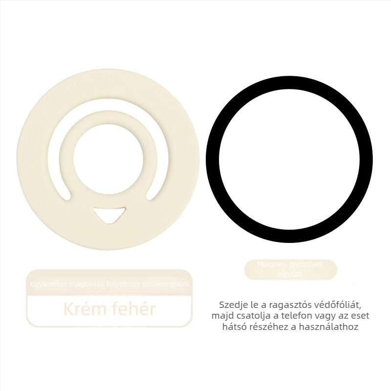 MagSafe mágneses kör gyűrűtartó mobiltelefonhoz folyékony szilikonból – univerzális, testreszabható, Lucky márka