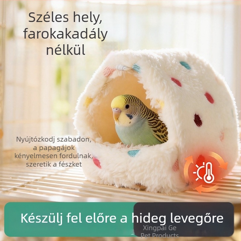 Téli pamut madárfészek, szélálló, vastag és meleg – kis madarak számára.