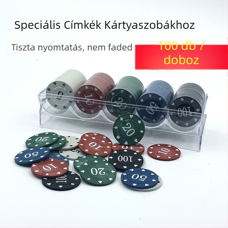 Mahjong és kártyajáték chipsek | Rum műanyag chipsek, 24 db, testreszabható, sakkhoz és kártyajátékokhoz