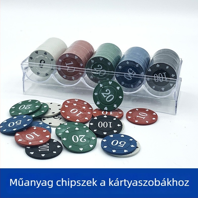 Mahjong és kártyajáték chipsek | Rum műanyag chipsek, 24 db, testreszabható, sakkhoz és kártyajátékokhoz