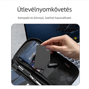 Pénztárca méretű GPS nyomkövető a lopások megelőzésére, Bluetooth, vezeték nélküli töltés, vízálló, 120 mAh akkumulátor, ABS burkolat
