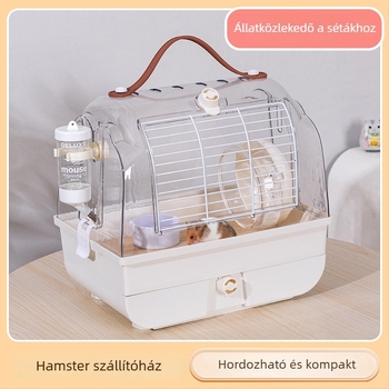 hörcsög utazó ketrece, átlátszó akril, tágas, műanyagból; márka Hong wen; négy évszakos használatra; hörcsögök számára