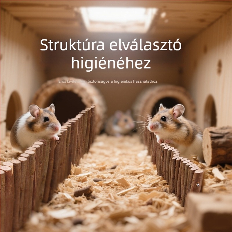 Hamster játék készlet: fűzfaágból készült alagút, odú, függőágy, létra és kerítés; Totoro számára; eredet Zhejiang; márka Pet taro