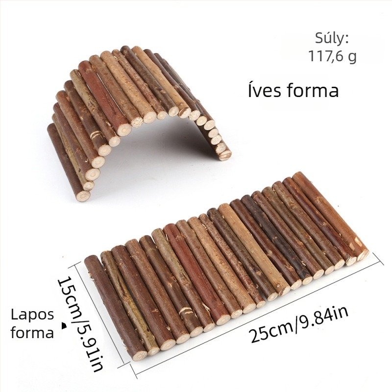 Hamster játék készlet: fűzfaágból készült alagút, odú, függőágy, létra és kerítés; Totoro számára; eredet Zhejiang; márka Pet taro