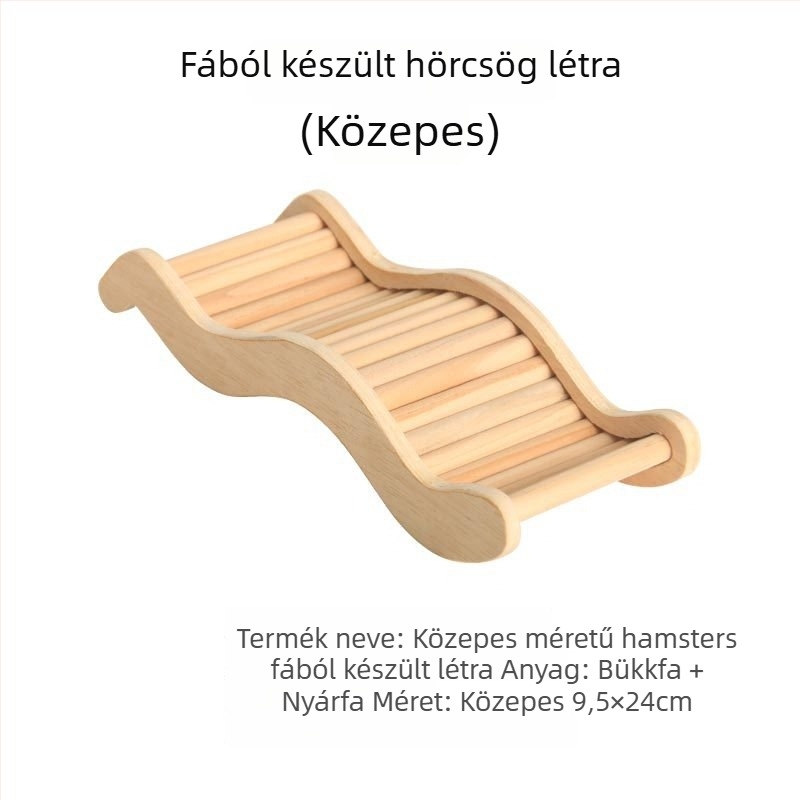 Fából készült hörcsög-habitat kiegészítők: mászó létra, almás ág, kerítés és kunyhó. Anyag: fa; Márka: Big chinchilla; Kategória: háziállat felszerelések