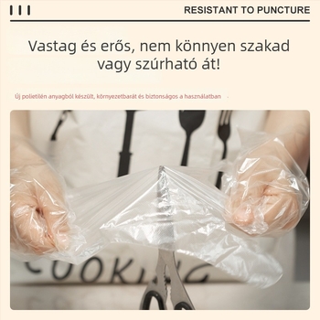Élelmiszer-minőségű PE fóliás egyszer használatos kesztyűk, extra vastag, konyhai és catering célra
