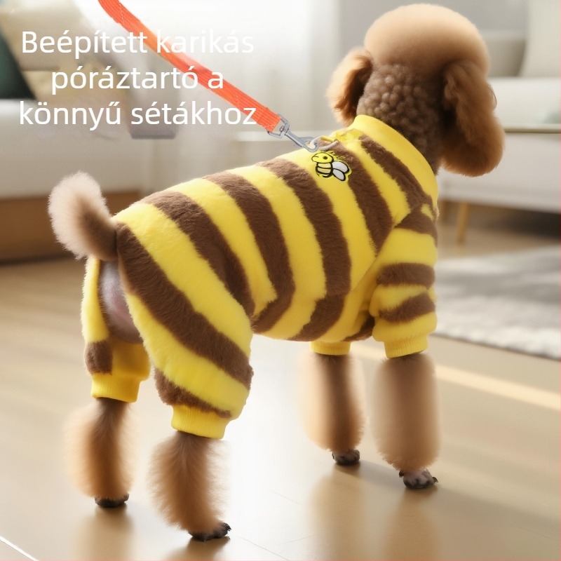 Fleece béléses téli–ősz ruházat kis testű kutyáknak és macskáknak póráz csatolásával és átalakítható dizájnnal