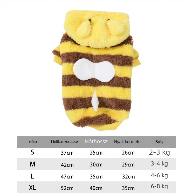 Fleece béléses téli–ősz ruházat kis testű kutyáknak és macskáknak póráz csatolásával és átalakítható dizájnnal
