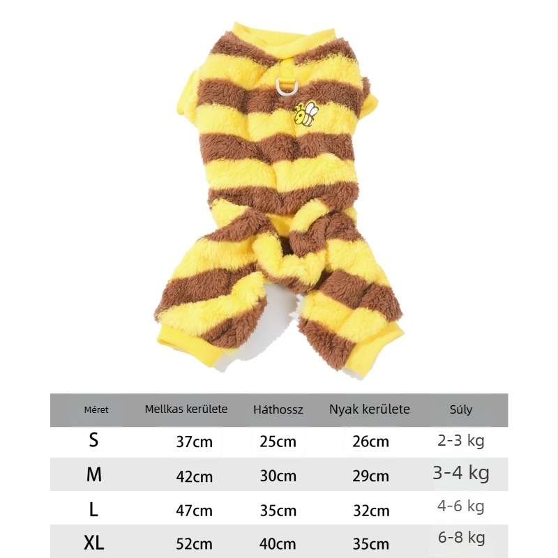 Fleece béléses téli–ősz ruházat kis testű kutyáknak és macskáknak póráz csatolásával és átalakítható dizájnnal