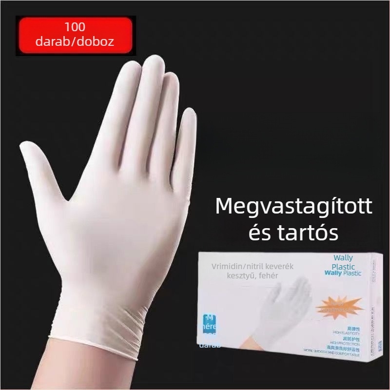 Vastagított nitril egyszer használatos kesztyűk edények mosásához, élelmiszer-biztonsági minőségű, vízálló és tartós