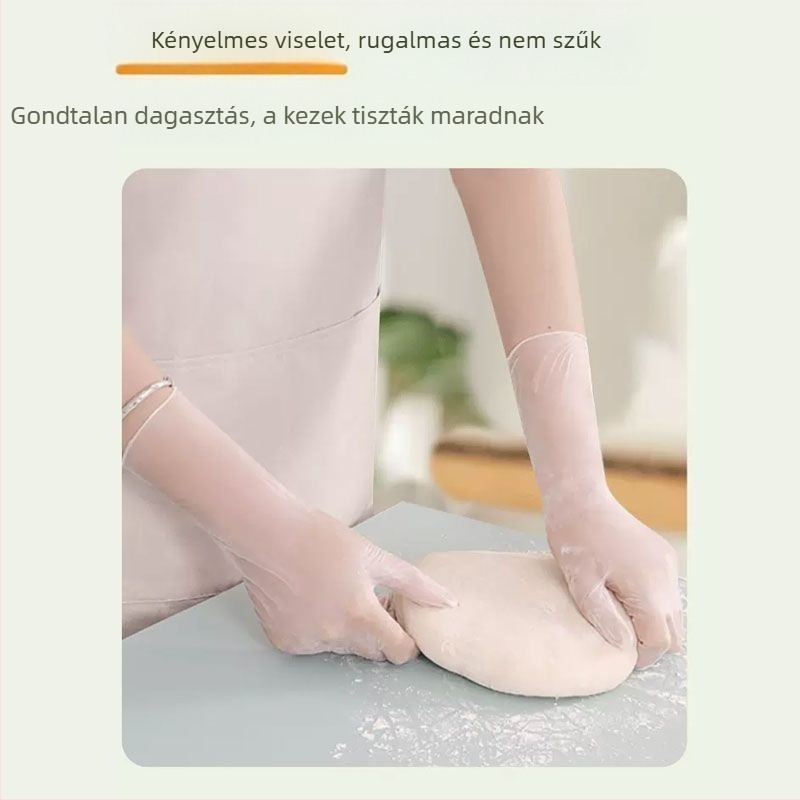 Élelmiszer-minőségű egyszer használatos kesztyűk, átlátszóak és extra vastagok, cateringhez és háztartási használatra