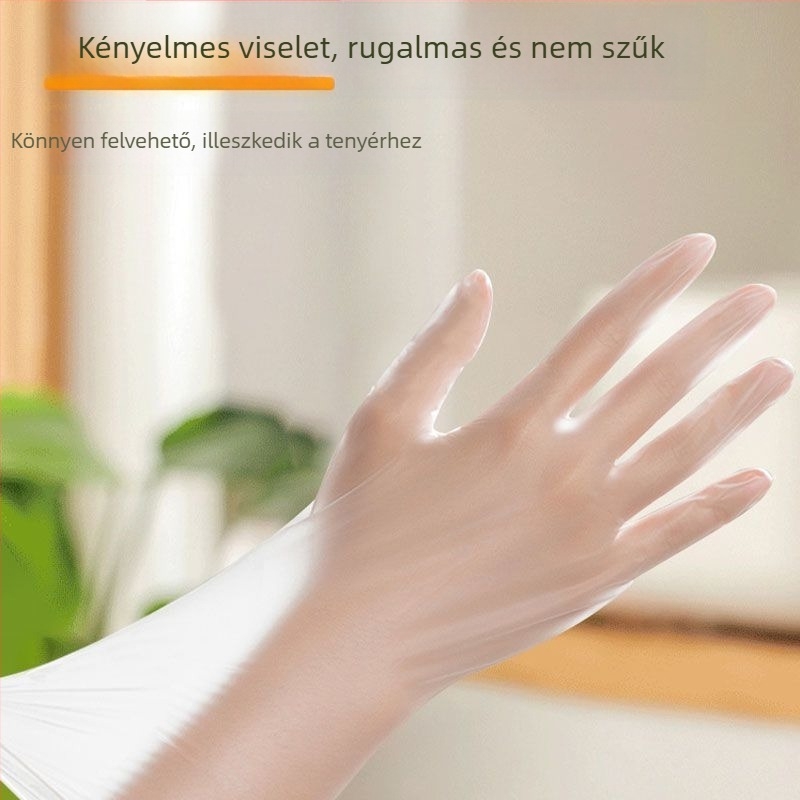 Élelmiszer-minőségű egyszer használatos kesztyűk, átlátszóak és extra vastagok, cateringhez és háztartási használatra