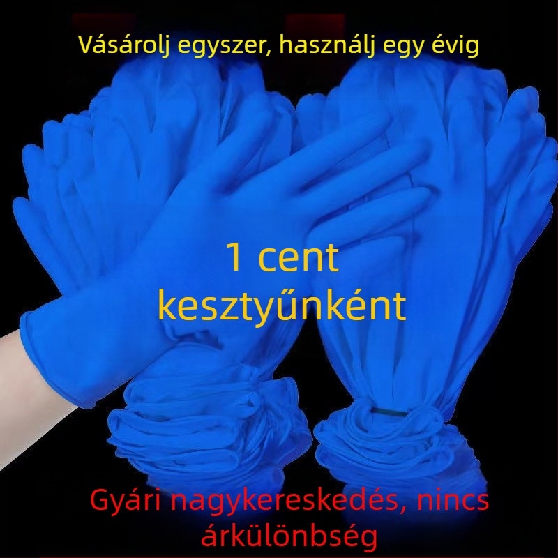 Eldobható kesztyű latexből, nitrilből és PVC-ből, sebészeti és konyhai használatra, 0,05 mm vastagságú