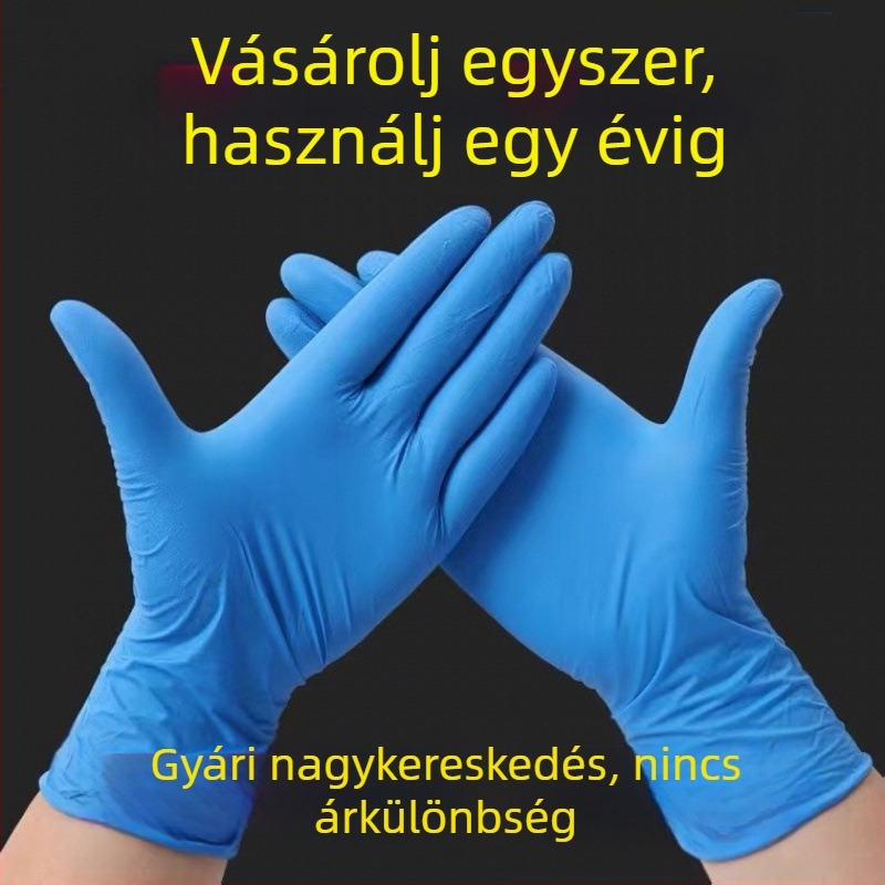 Eldobható kesztyű latexből, nitrilből és PVC-ből, sebészeti és konyhai használatra, 0,05 mm vastagságú