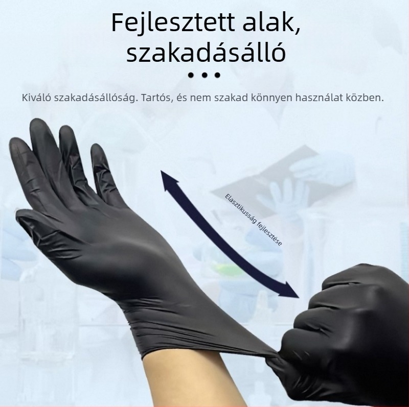Egyszer használatos nitril kesztyű kozmetikai szalonokhoz és masszázshoz, 220 g tömeg, alkalmas szempillák hosszabbítására, manikűrre és tetoválásokhoz