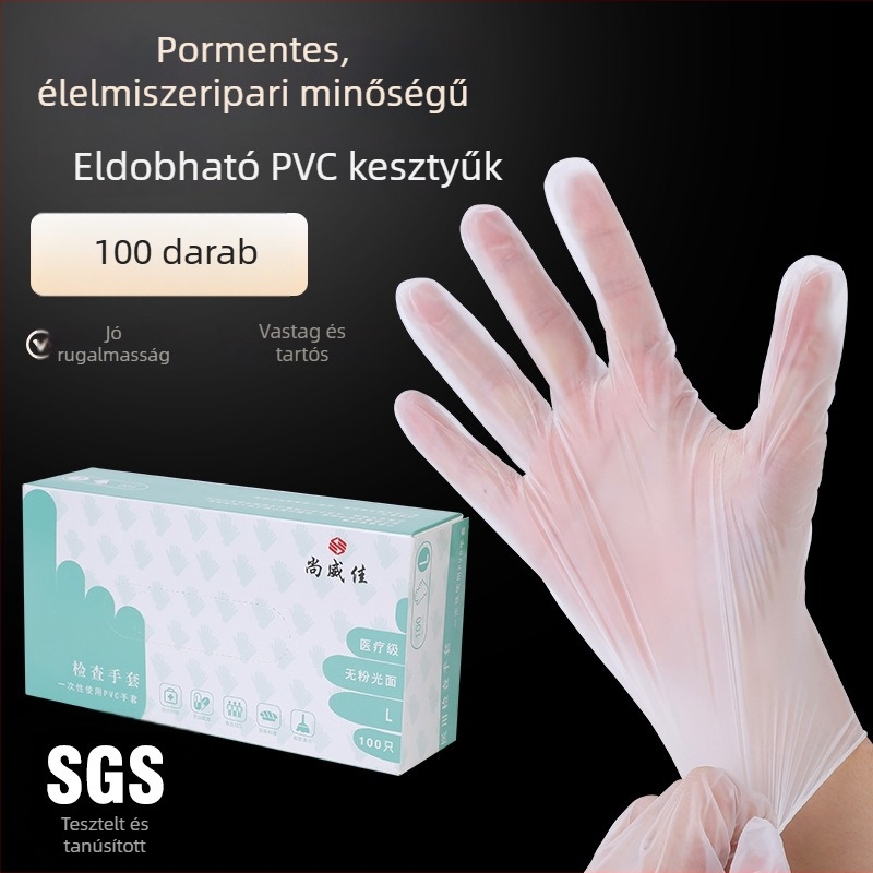 Élelmiszer-minőségű vastag PVC egyszer használatos kesztyű sütéshez és konyhai használatra
