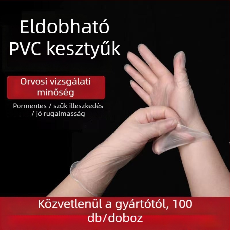 Élelmiszer-minőségű vastag PVC egyszer használatos kesztyű sütéshez és konyhai használatra