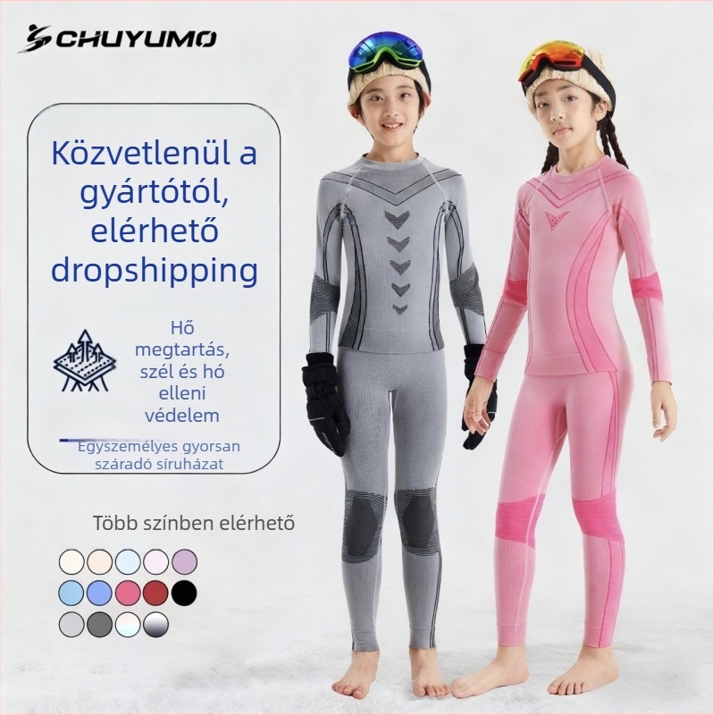 Gyerekeknek készült gyorsan száradó síruha szett, nejlon anyag, uniszex, téli, tavaszi és őszi időszakokra