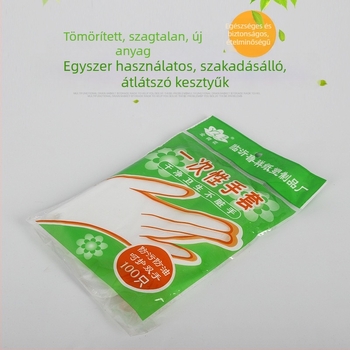 Egyszer használatos PE kesztyűk, átlátszóak, olajállóak, 1 Silk vastagság, 100 darab csomagban