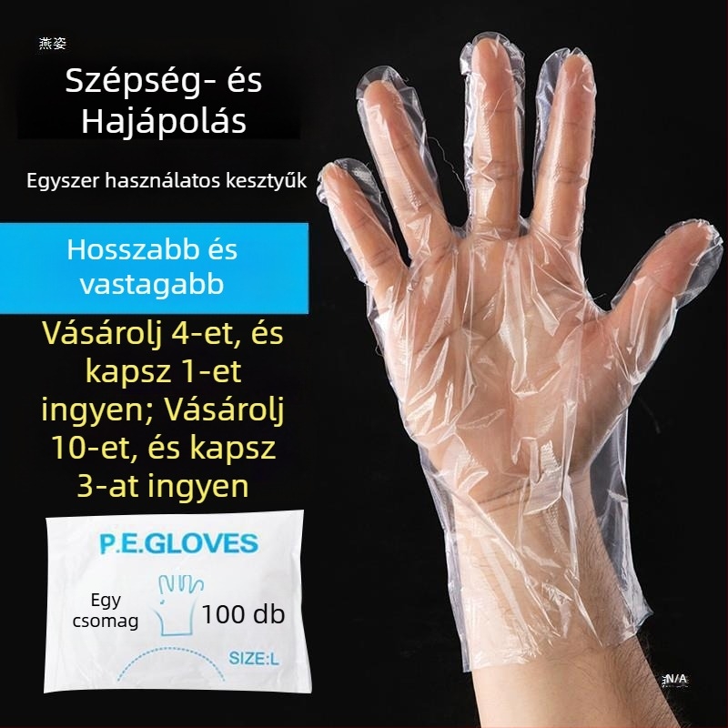 Vastagított egyszer használatos hajszalon kesztyűk – selyemvirág anyag, minta 69850, a szalonok számára, biológiailag lebomló
