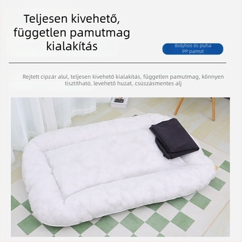 Minden évszakra használható, mosható kutyaágy csúszásmentes aljzattal és rugalmas PP-pamut töltettel