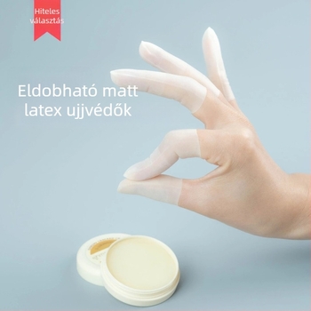 Egyszer használatos latex ujjvédők matt felülettel, ujjbegy védelem, hidratáló, vízálló