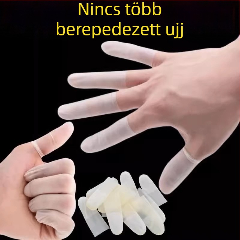 Egyszer használatos latex ujjvédők matt felülettel, ujjbegy védelem, hidratáló, vízálló