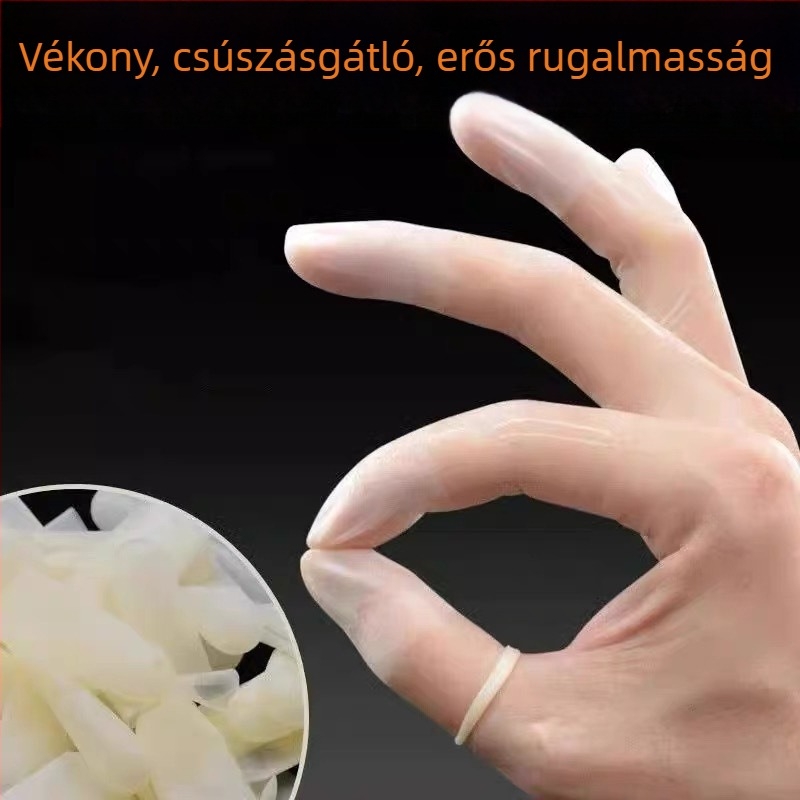 Egyszer használatos latex ujjvédők matt felülettel, ujjbegy védelem, hidratáló, vízálló