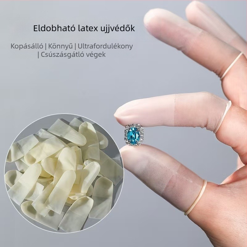 Egyszer használatos latex ujjvédők matt felülettel, ujjbegy védelem, hidratáló, vízálló