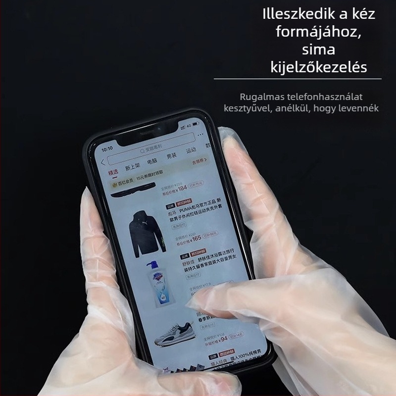 Good Daughter-in-Law egyszer használatos konyhai kesztyűk, latex-TPE, élelmiszer-minőségű, kopásálló, átlátszó, 100 db